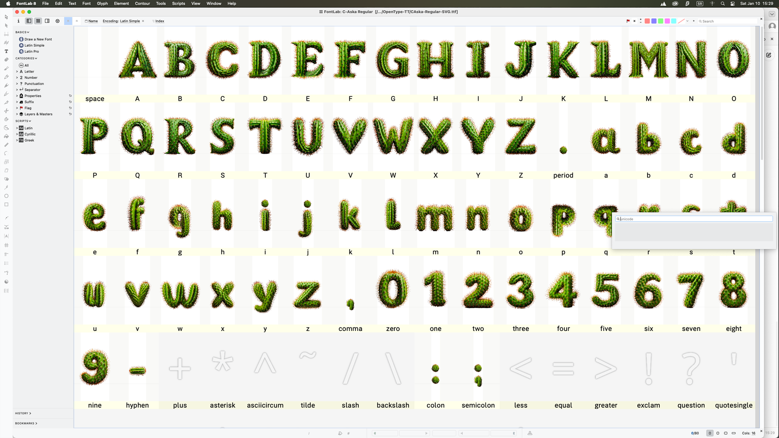 Kaktus Typeface – Full Alphabet